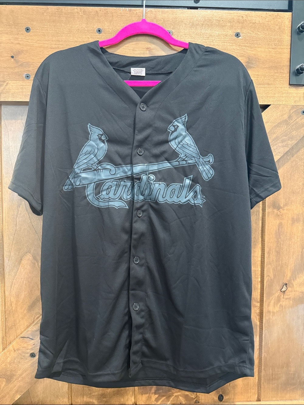 Cardinals Dark Mode Men's Black Button-Up Jersey size Medium NWOT